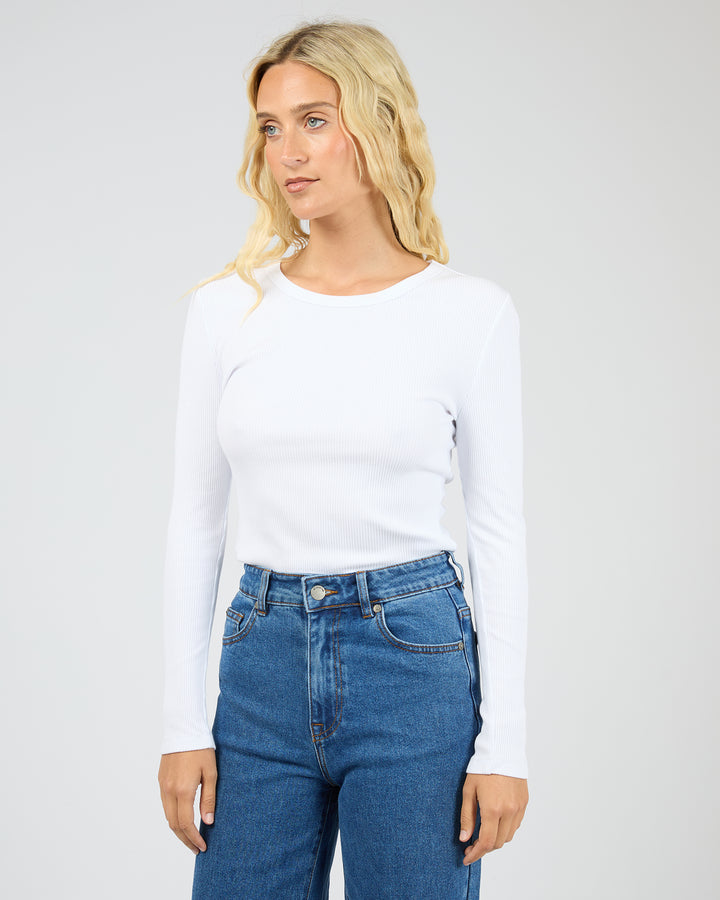 Eve Rib Baby Long Sleeve Tee White