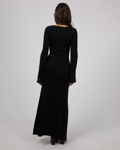 Eve Knit Long Sleeve Maxi Dress Black