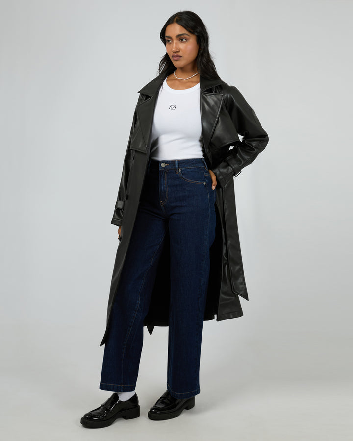 Eve Luxe Trench Coat Black