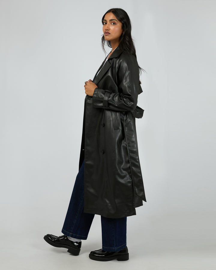 Eve Luxe Trench Coat Black