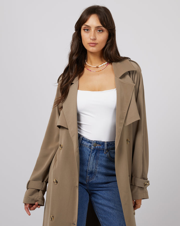 Eve Staple Trench Coat Tan