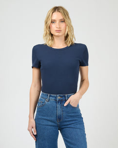 Eve Rib Baby Tee Navy