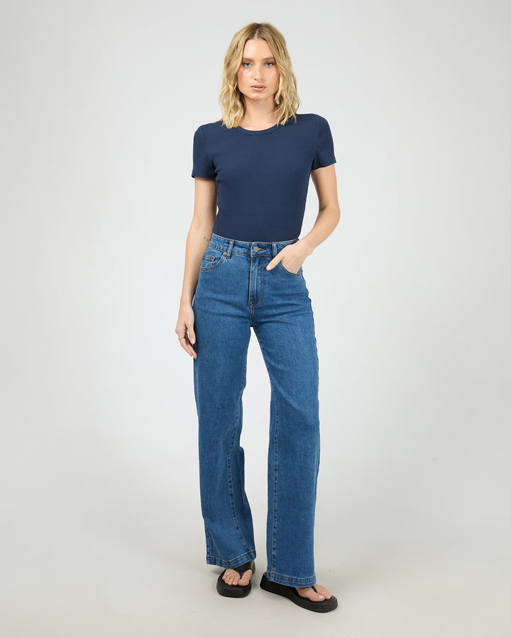 Eve Rib Baby Tee Navy