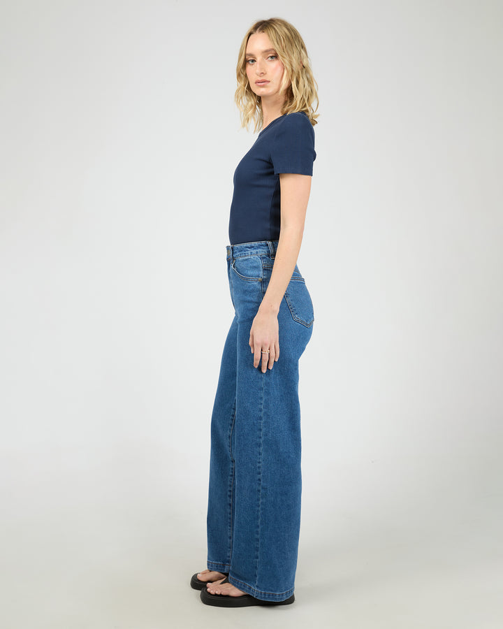 Eve Rib Baby Tee Navy