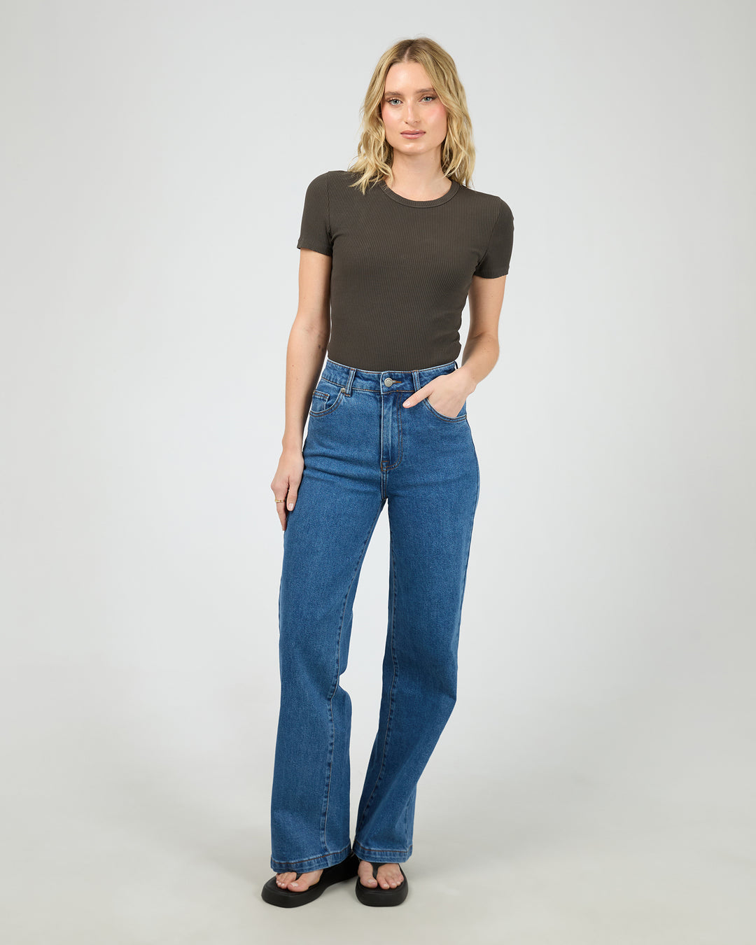 Eve Rib Baby Tee Washed Black