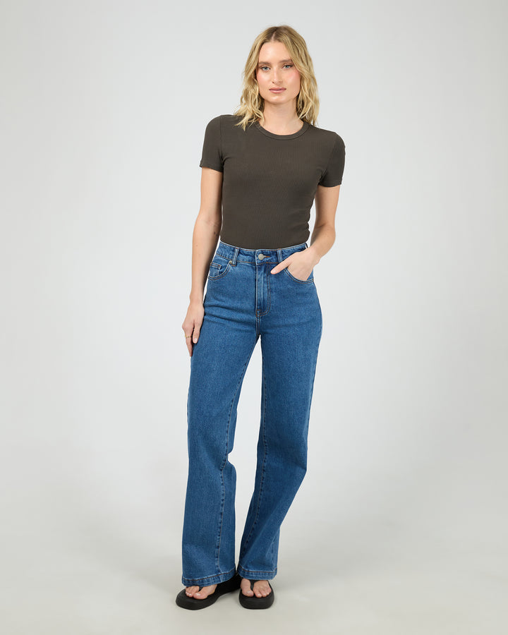 Eve Rib Baby Tee Washed Black
