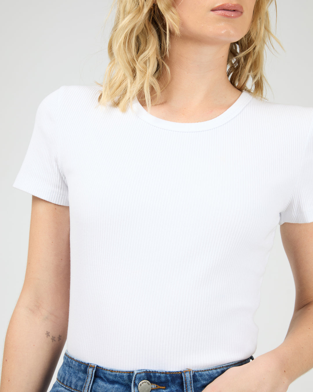 Eve Rib Baby Tee White