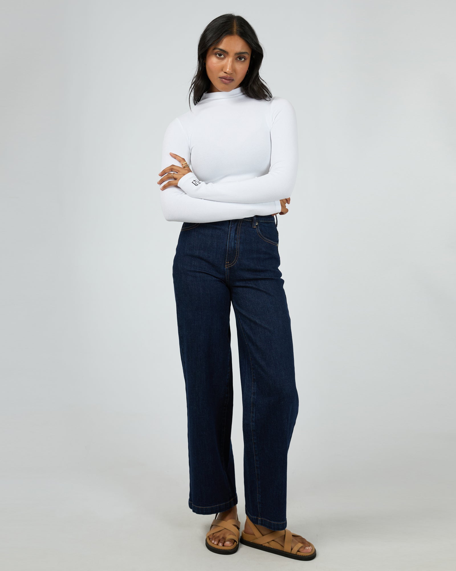 Icon Mock Neck L/S Top White – All About Eve Clothing