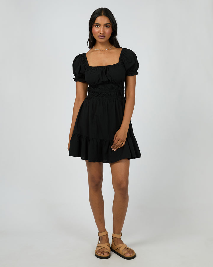 Essential Short Sleeve Mini Dress Black