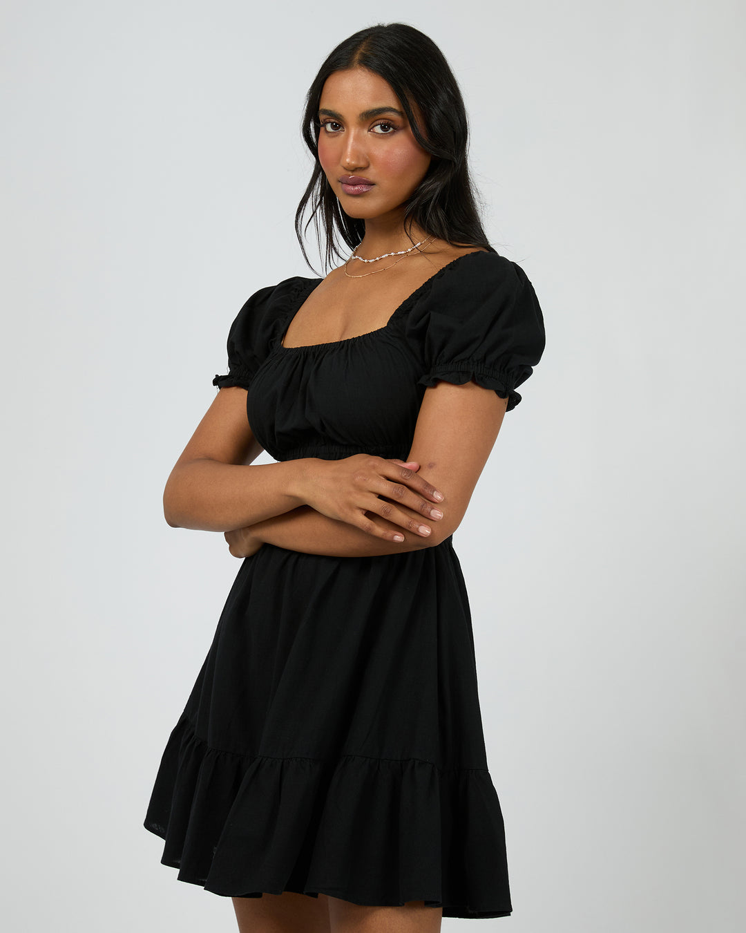 Essential Ss Mini Dress Black  All About Eve Clothing