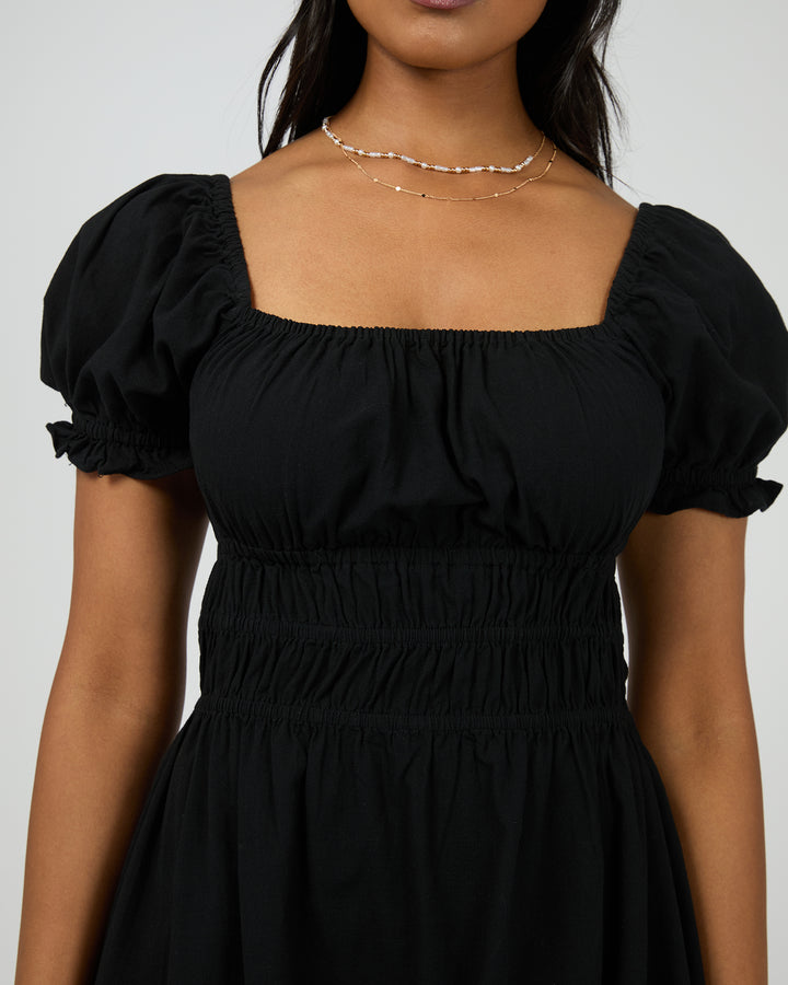 Essential Short Sleeve Mini Dress Black