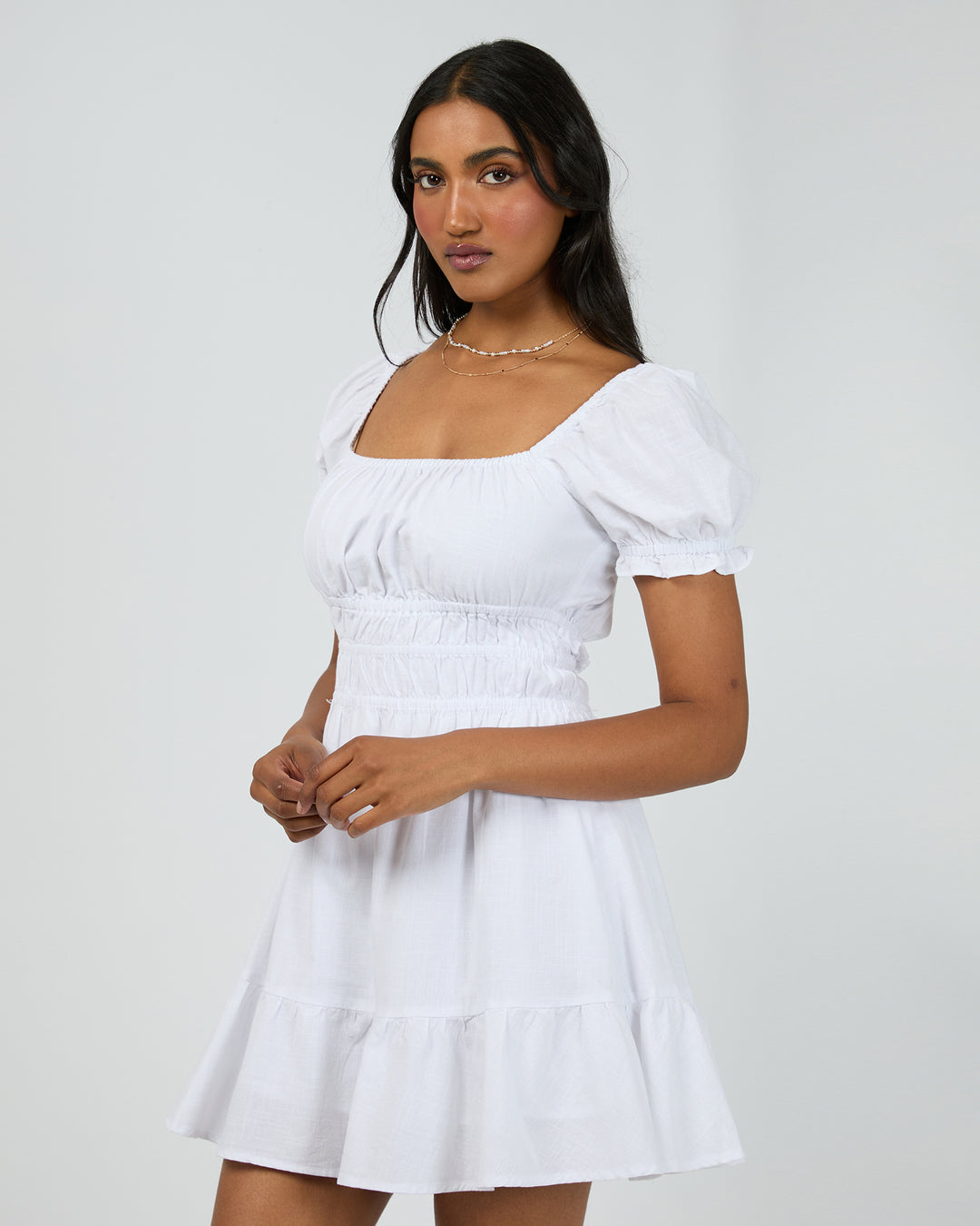 Essential Short Sleeve Mini Dress White