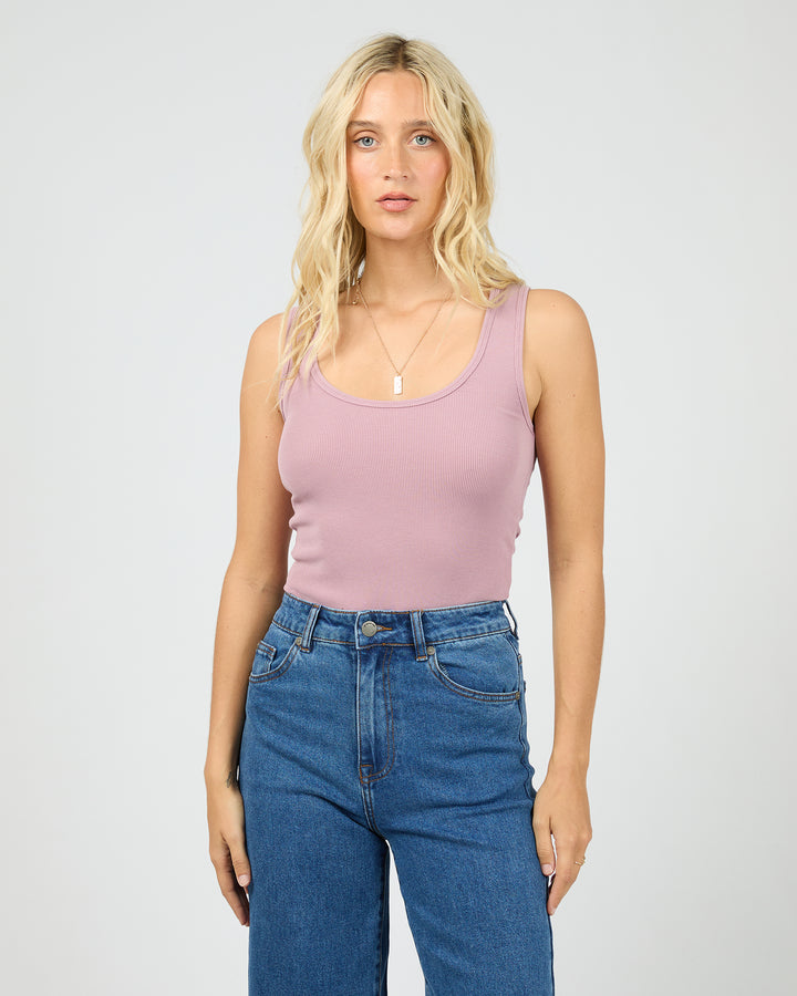 Washed Rib Scoop Neck Tank Quartz Pink