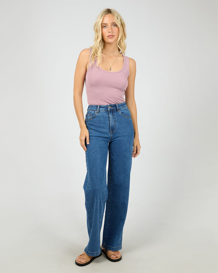 Washed Rib Scoop Neck Tank Quartz Pink