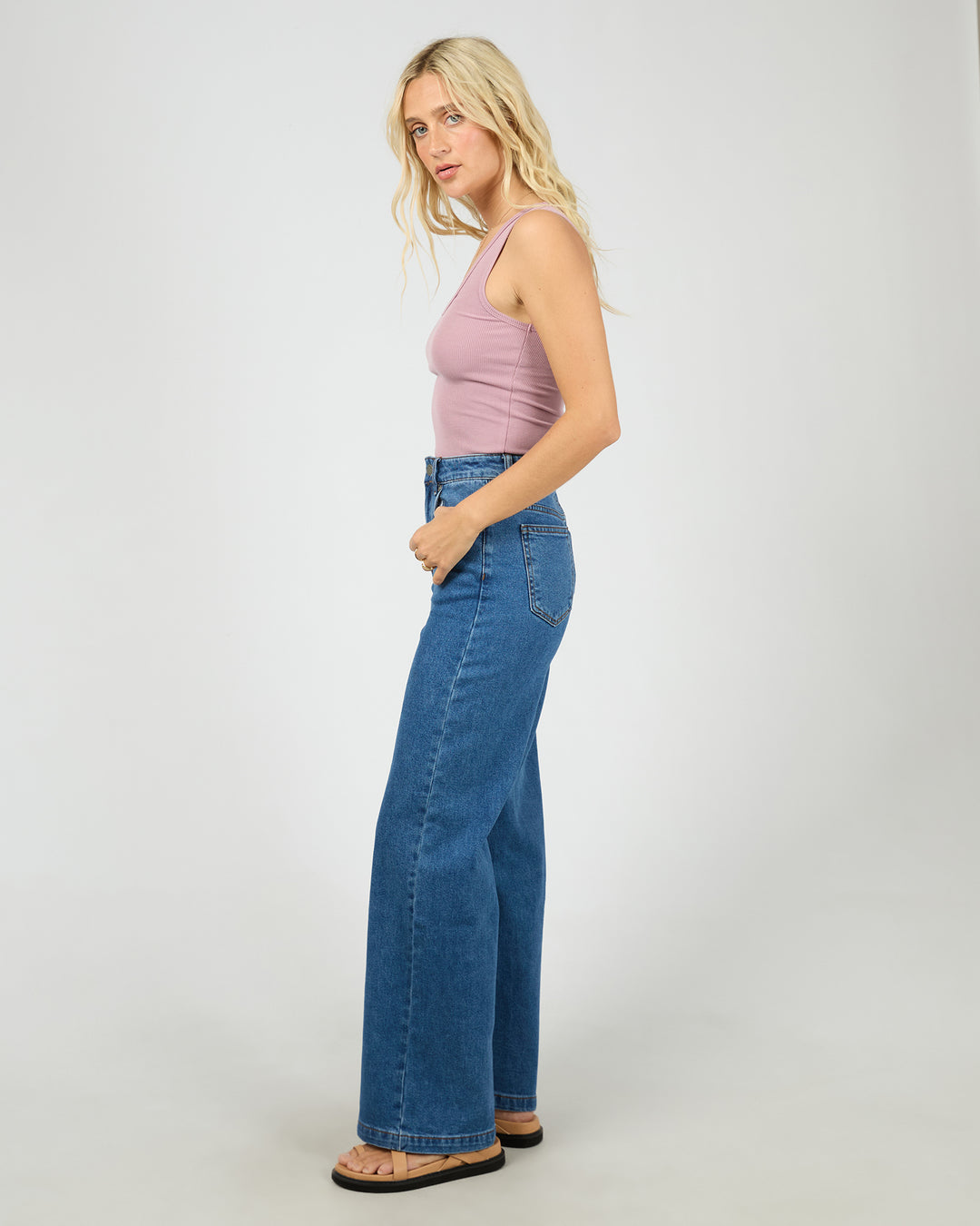 Washed Rib Scoop Neck Tank Quartz Pink