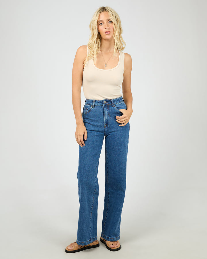 Washed Rib Scoop Neck Tank Vanilla