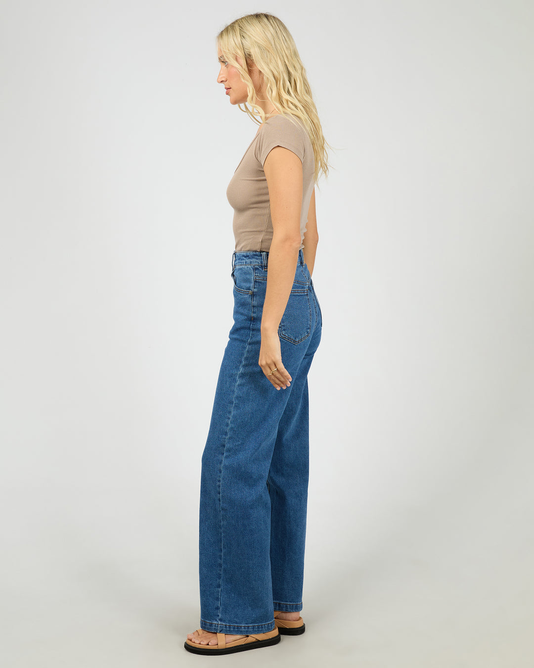 Washed Rib Scoop Neck Tee Stone