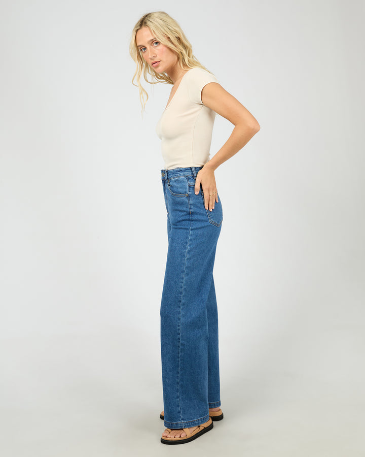 Washed Rib Scoop Neck Tee Vanilla