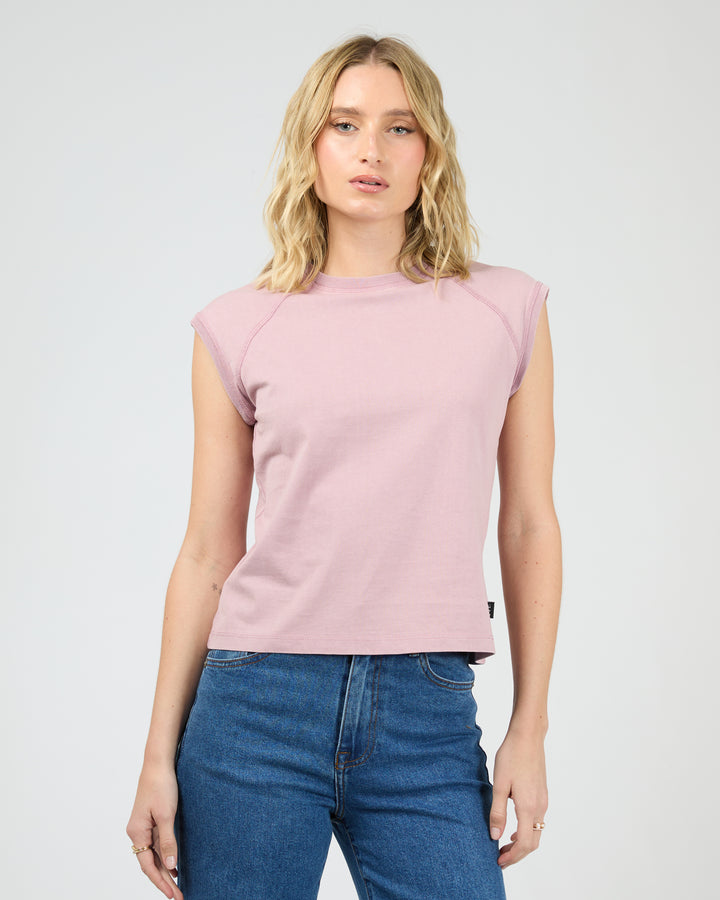 Washed Raglan Tee Quartz Pink