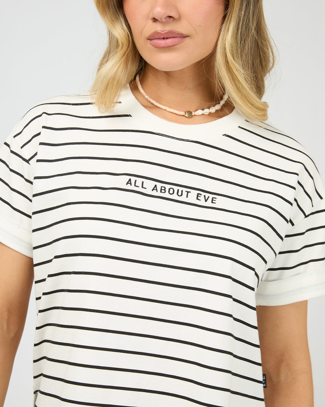 Aae Washed Stripe Tee Black