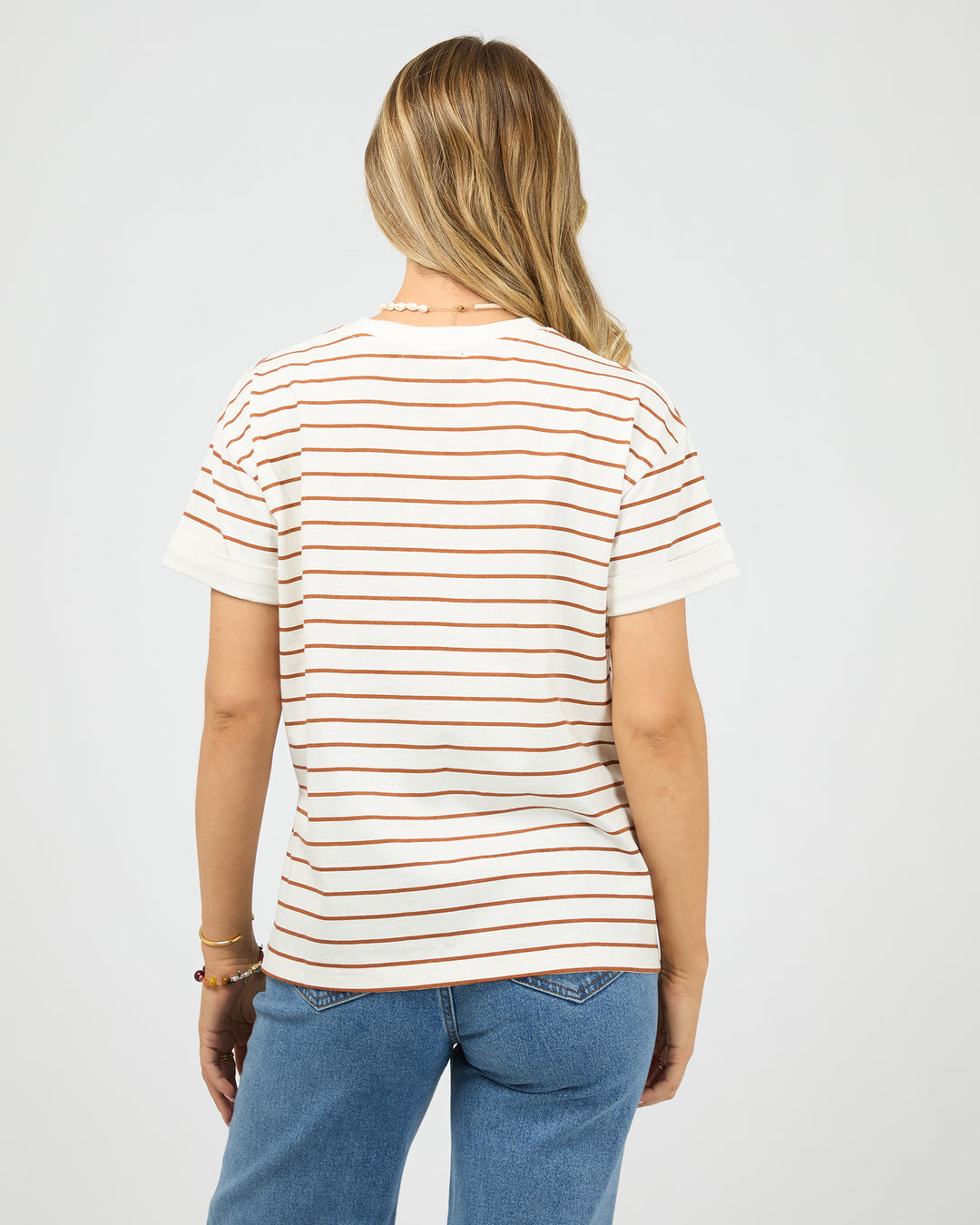 Aae Washed Stripe Tee Cinnamon