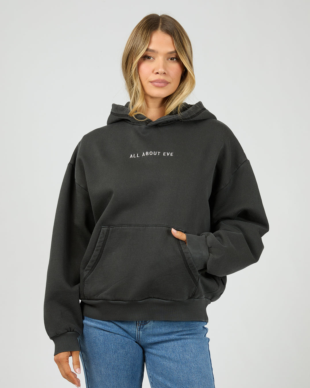 Aae Washed Box Hoodie Washed Black