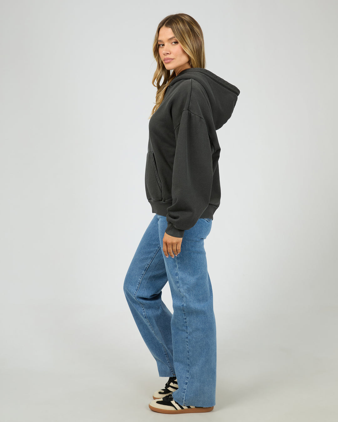 Aae Washed Box Hoodie Washed Black