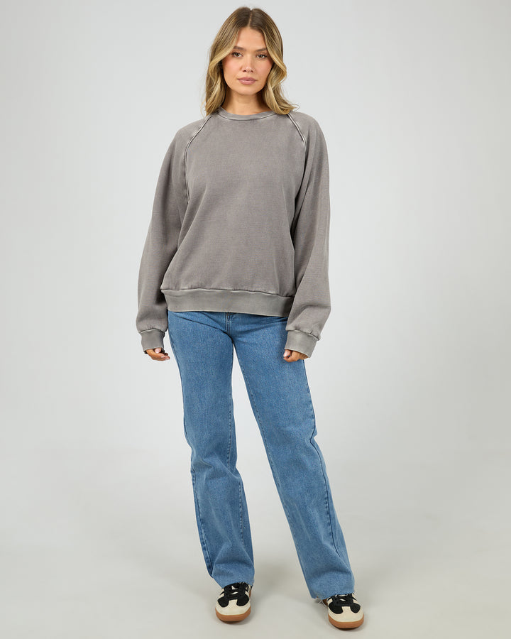 Aae Vintage Raglan Crew Charcoal