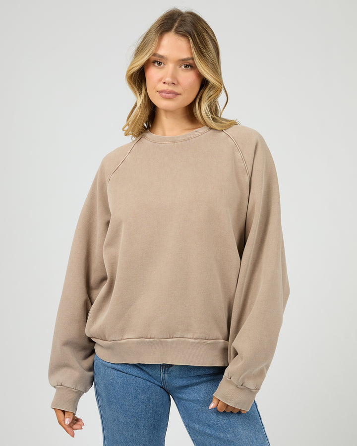 Aae Vintage Raglan Crew Stone