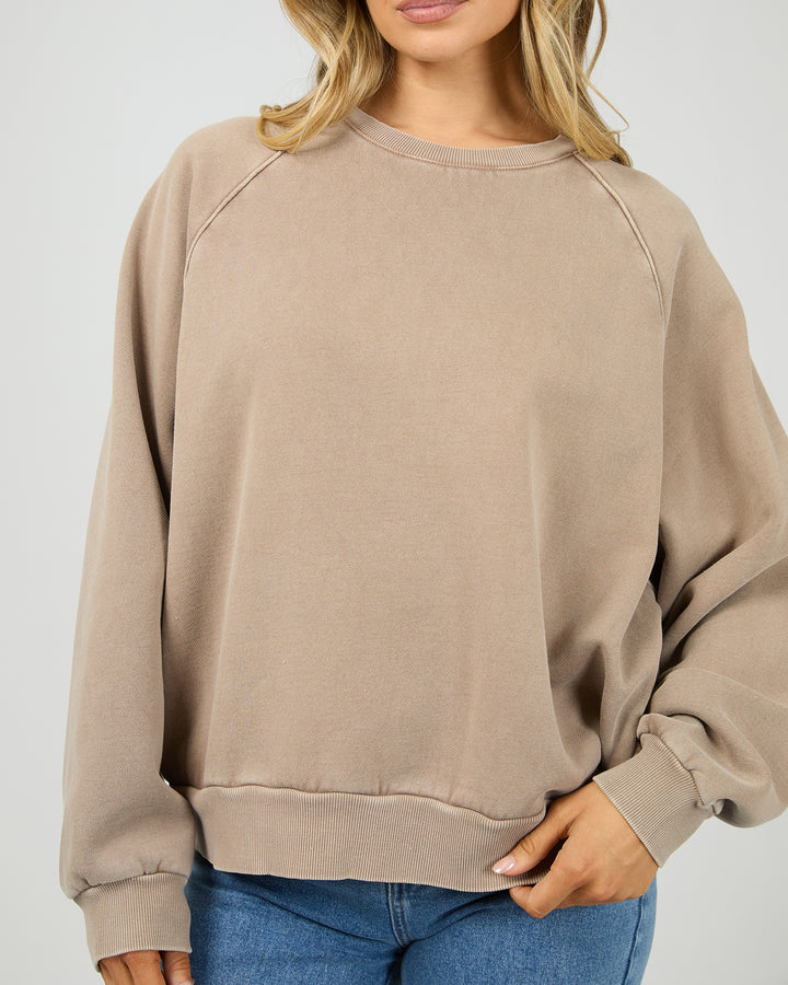 Aae Vintage Raglan Crew Stone