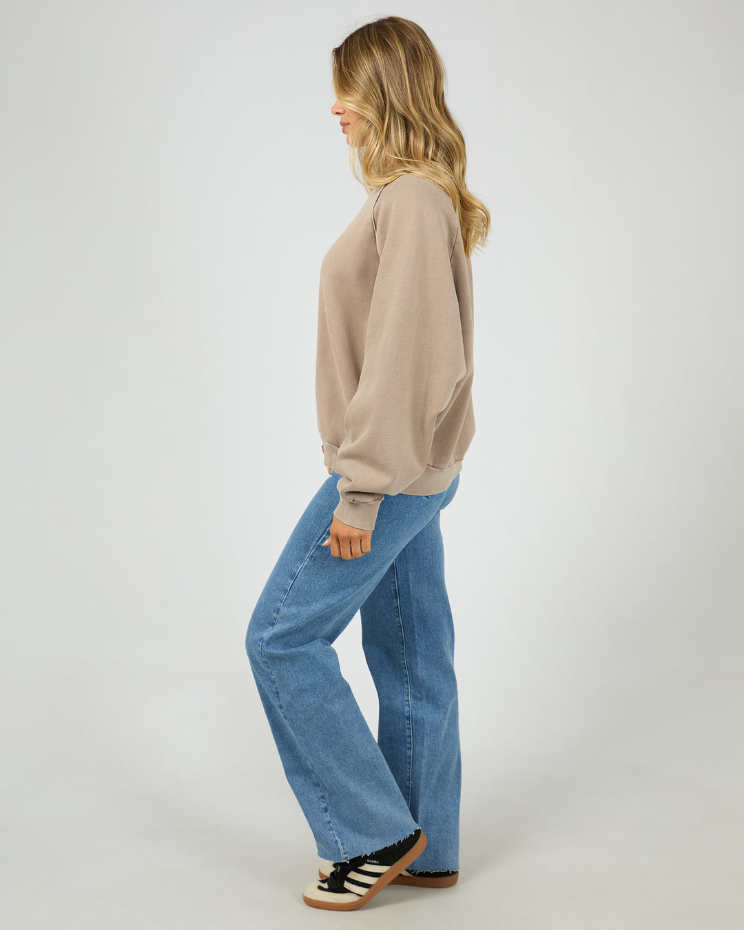 Aae Vintage Raglan Crew Stone