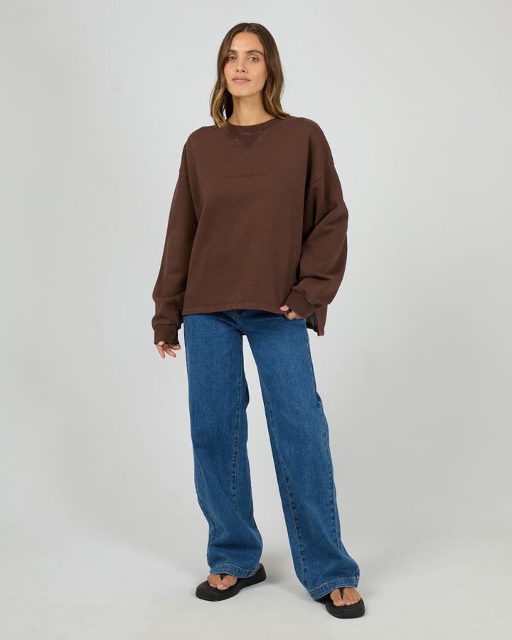 Aae Washed Box Crew Brown