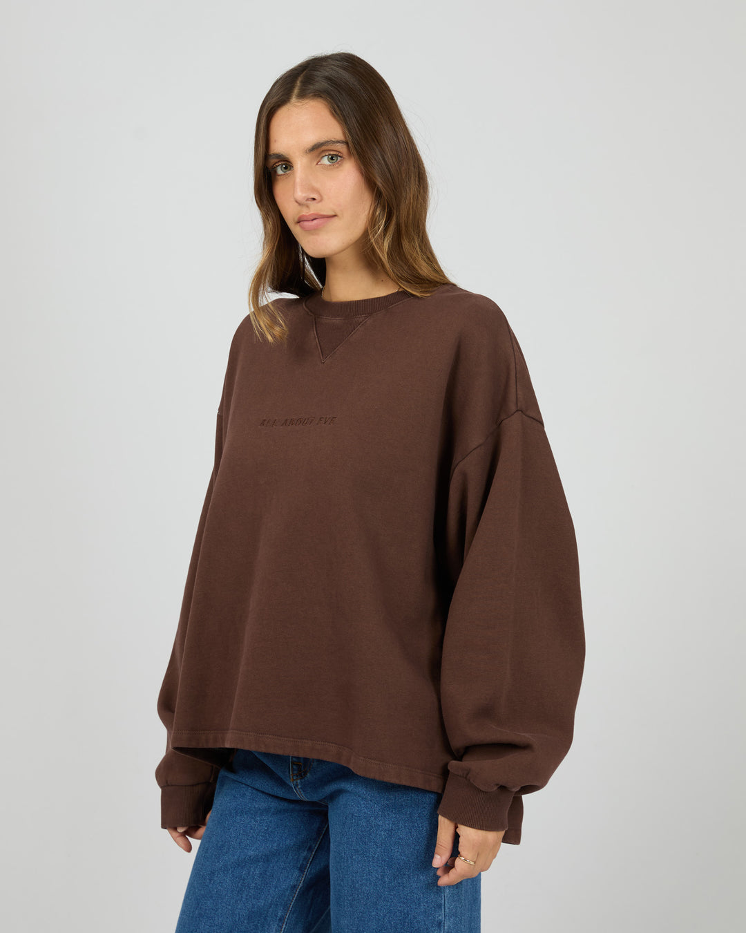 Aae Washed Box Crew Brown
