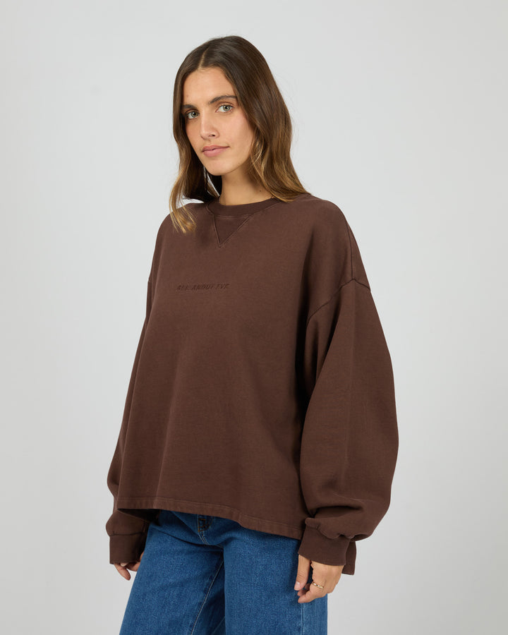 Aae Washed Box Crew Brown