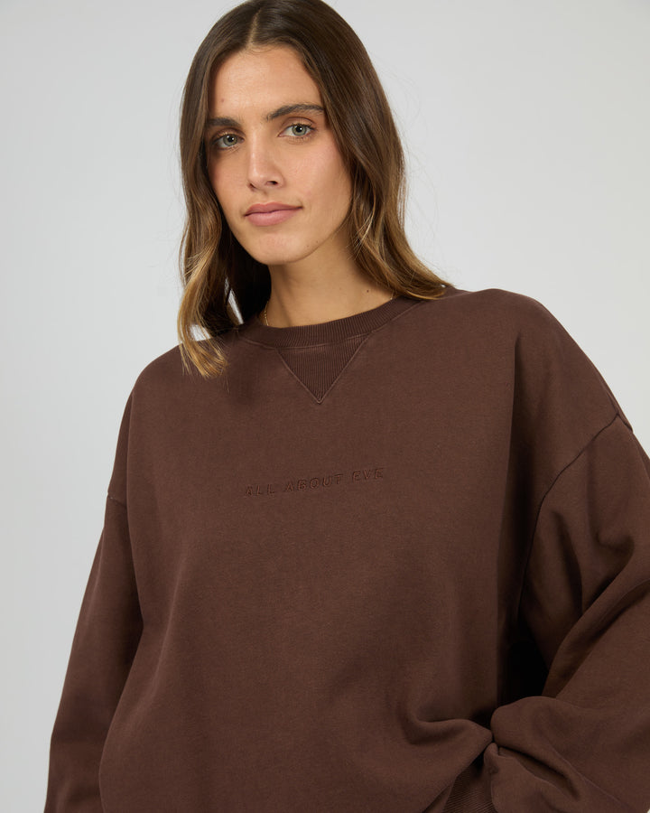 Aae Washed Box Crew Brown