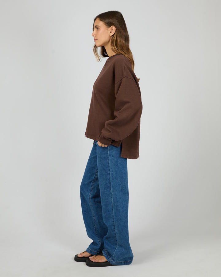 Aae Washed Box Crew Brown
