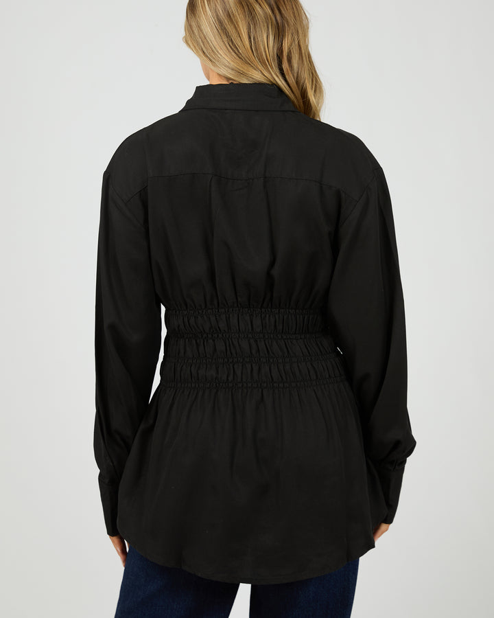 Aae Ruched Shirt Black