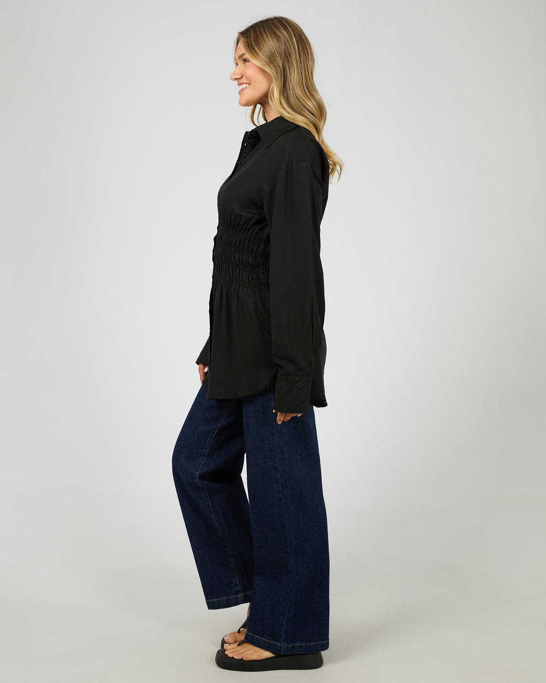 Aae Ruched Shirt Black