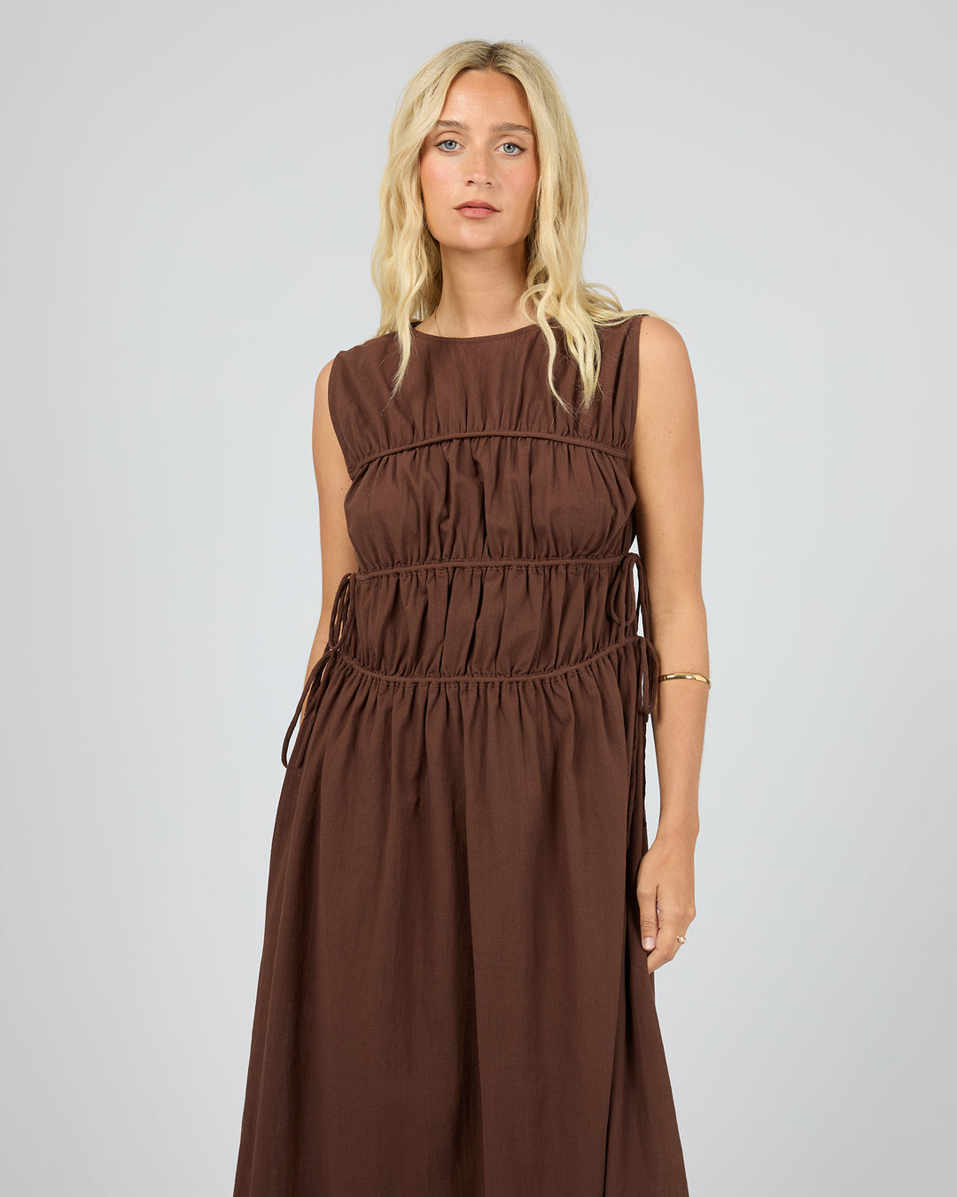 Lou Lou Tie Maxi Dress Brown