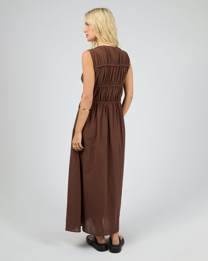 Lou Lou Tie Maxi Dress Brown