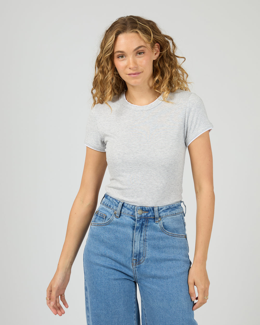 Aae Layers Tee Grey Marle