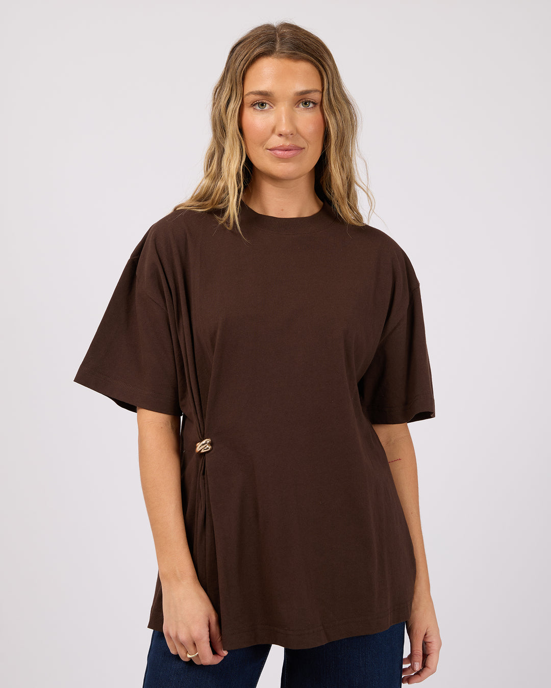 Aae Liv Gather Tee Brown