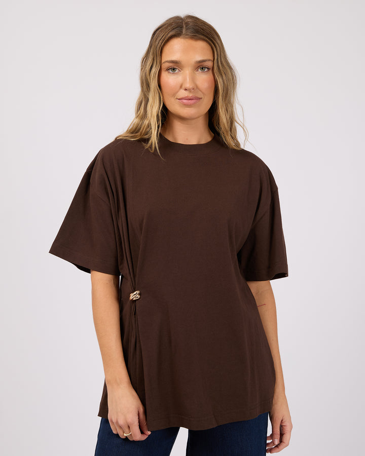 Aae Liv Gather Tee Brown