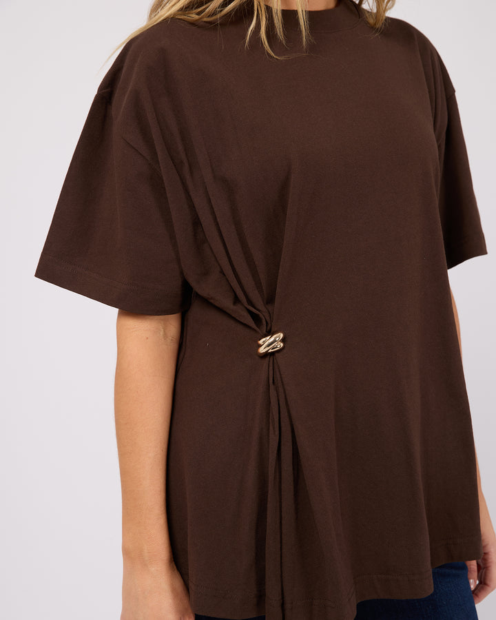 Aae Liv Gather Tee Brown
