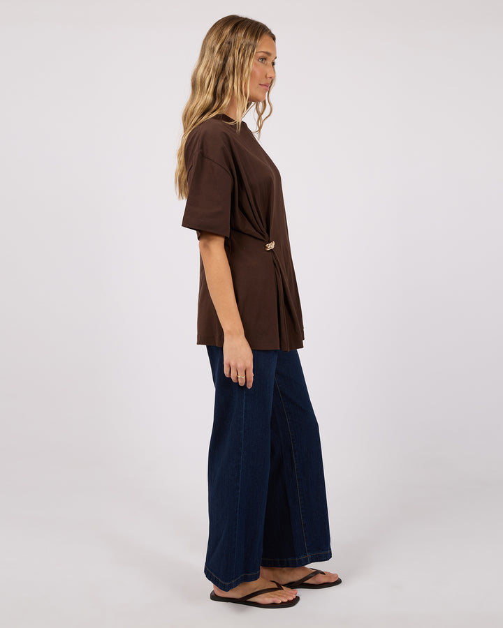 Aae Liv Gather Tee Brown