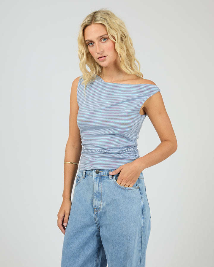 Kylie Stripe Top Blue