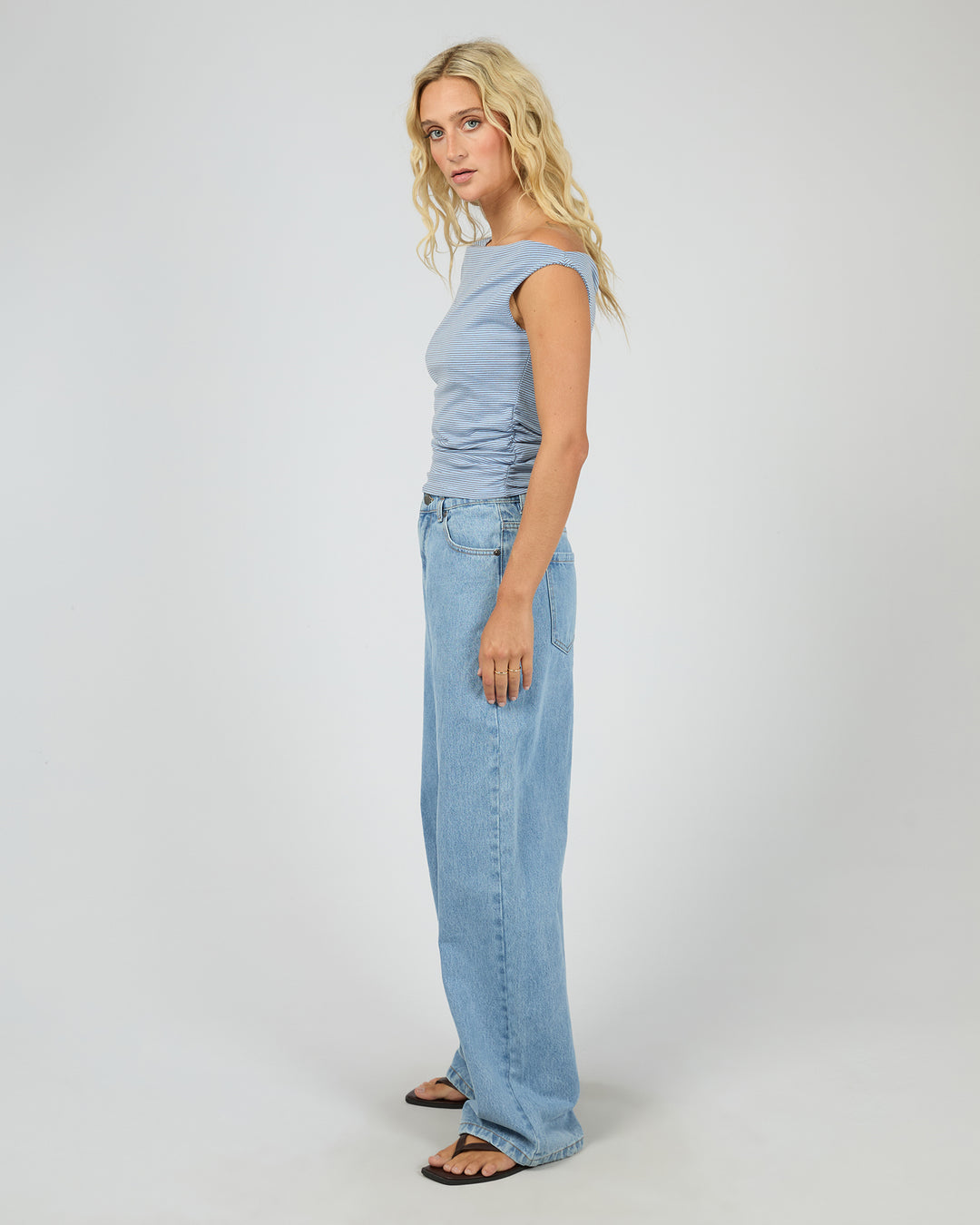 Kylie Stripe Top Blue
