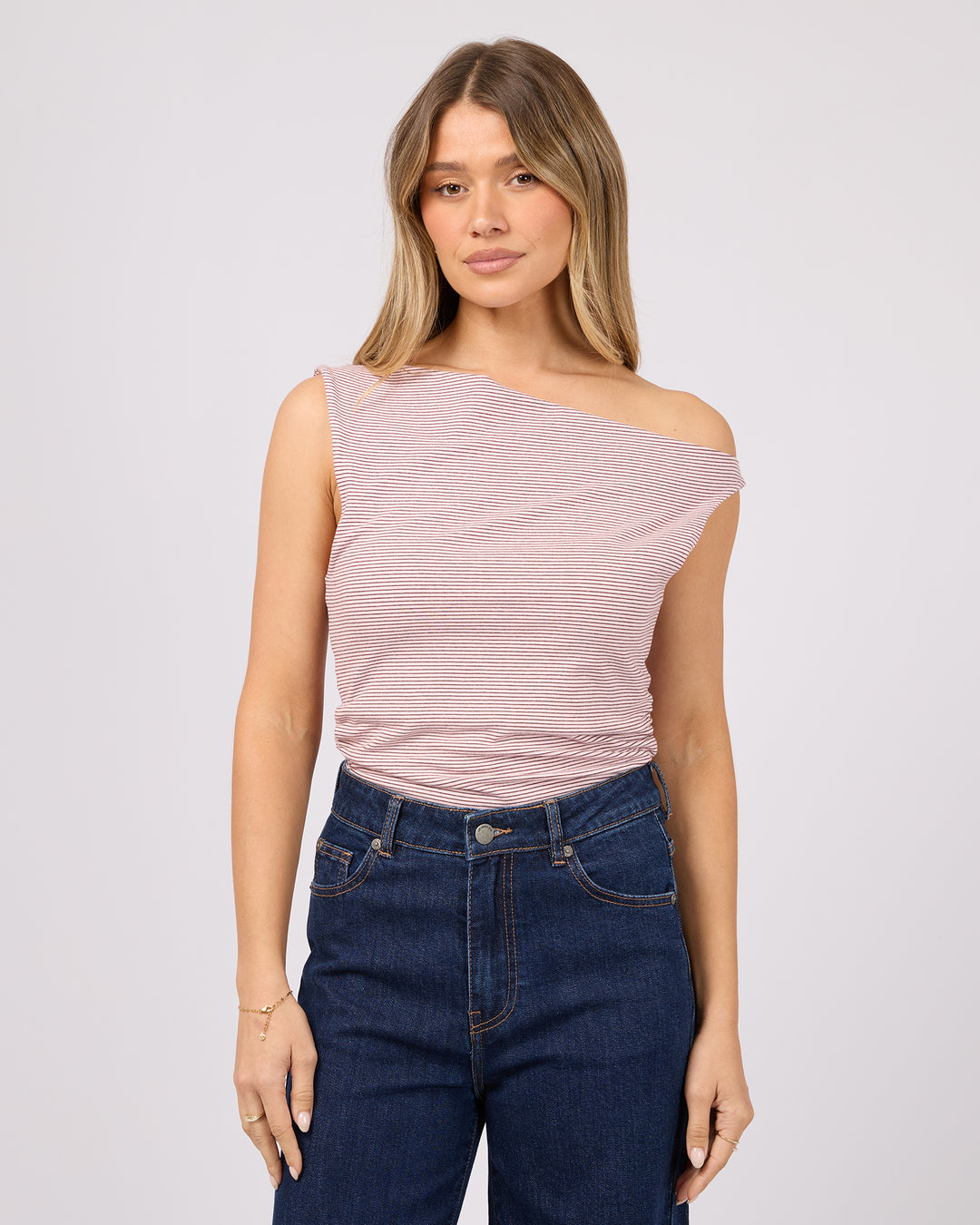 Kylie Stripe Top Pale Pink
