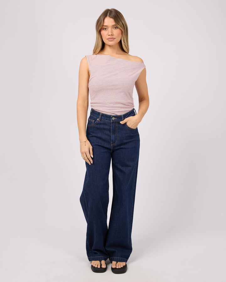 Kylie Stripe Top Pale Pink