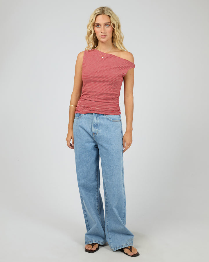 Kylie Stripe Top Red